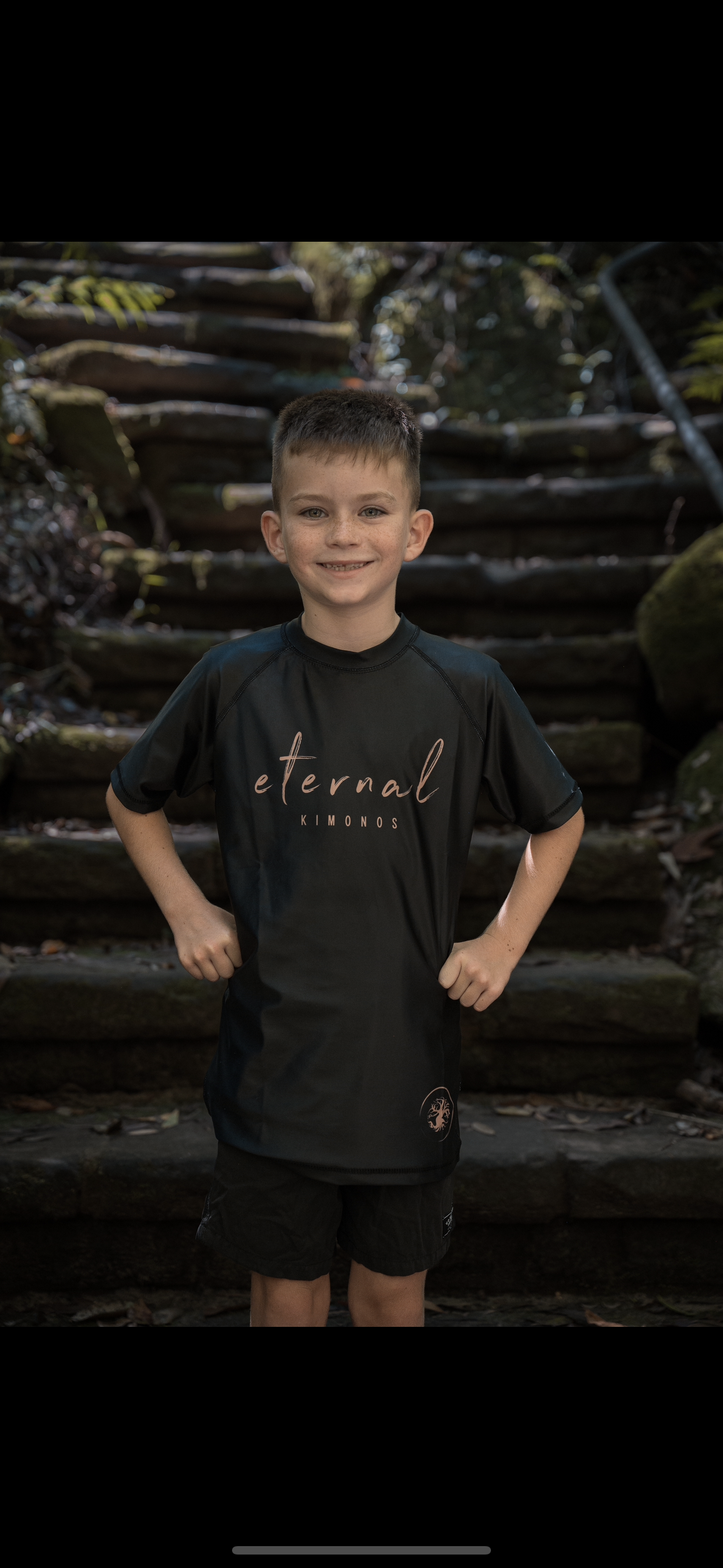 Kids BLACK short sleeve rashguard