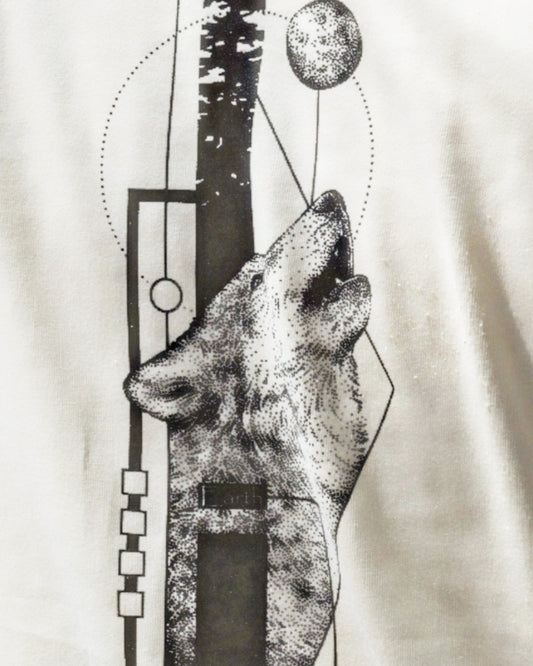 Cream wolf T-shirt