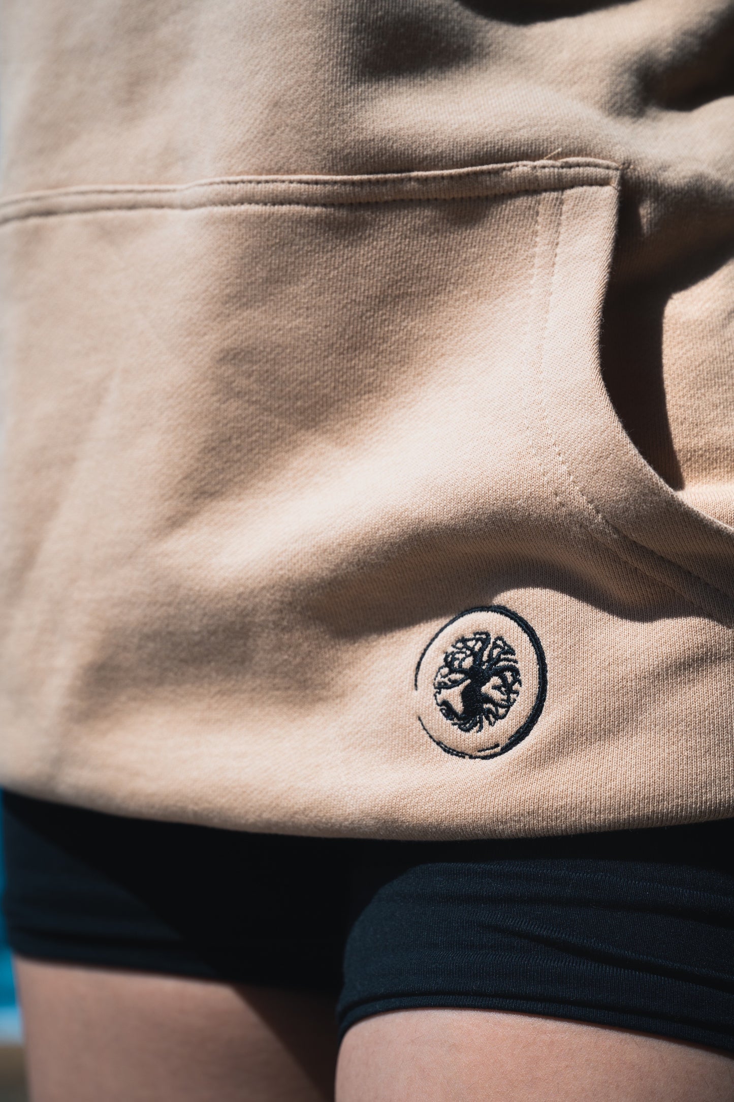 Tan Embroidered Hoodie